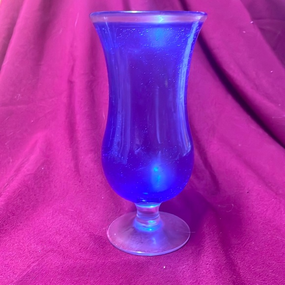 Pottery Barn Cobalt Blue Bubble Glass. 8” - Picture 1 of 1
